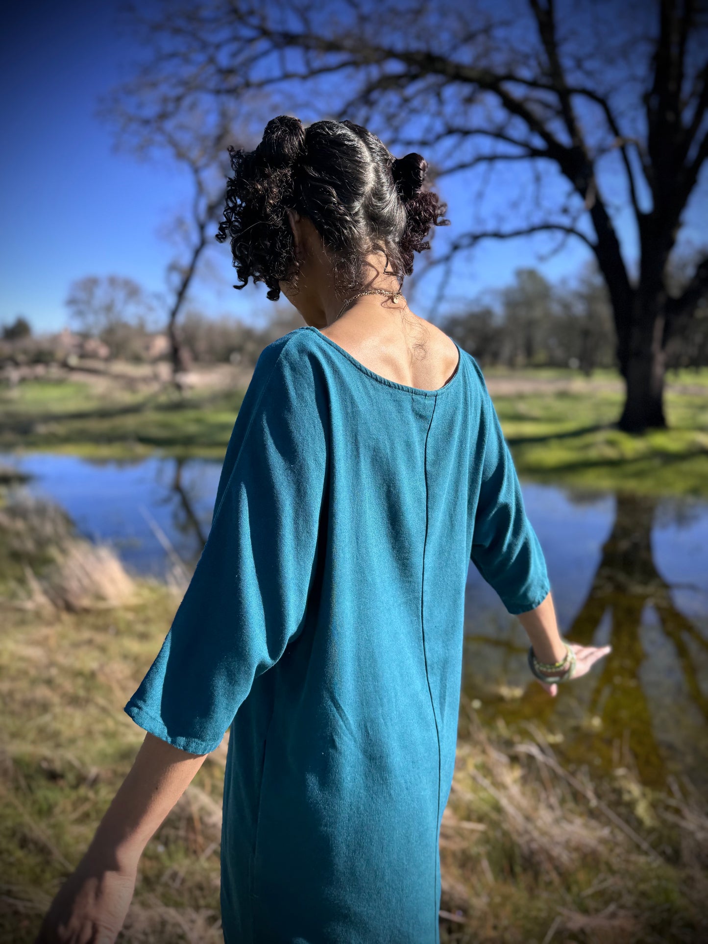 Dotty Tunic Dress in Teal