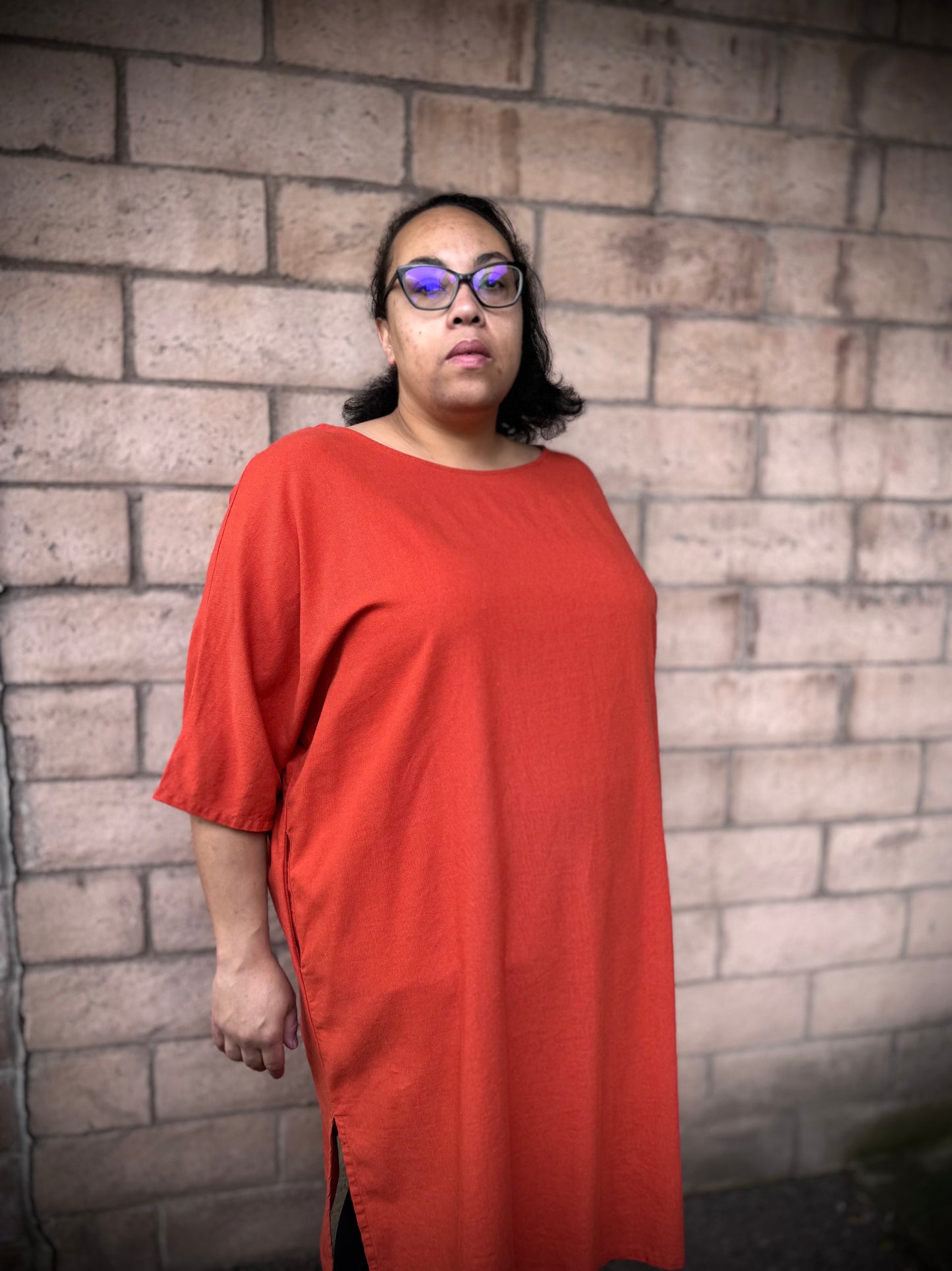 Dotty Tunic Dress in Rust