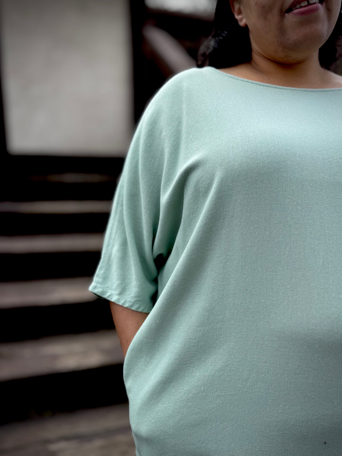 Dotty Tunic Dress in Seafoam