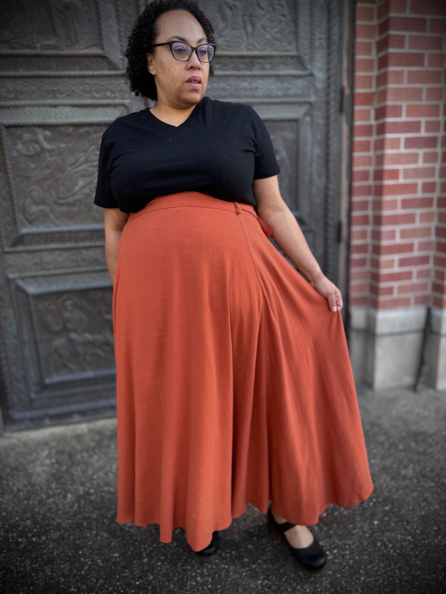 Elsie Wrap Skirt - Terracotta