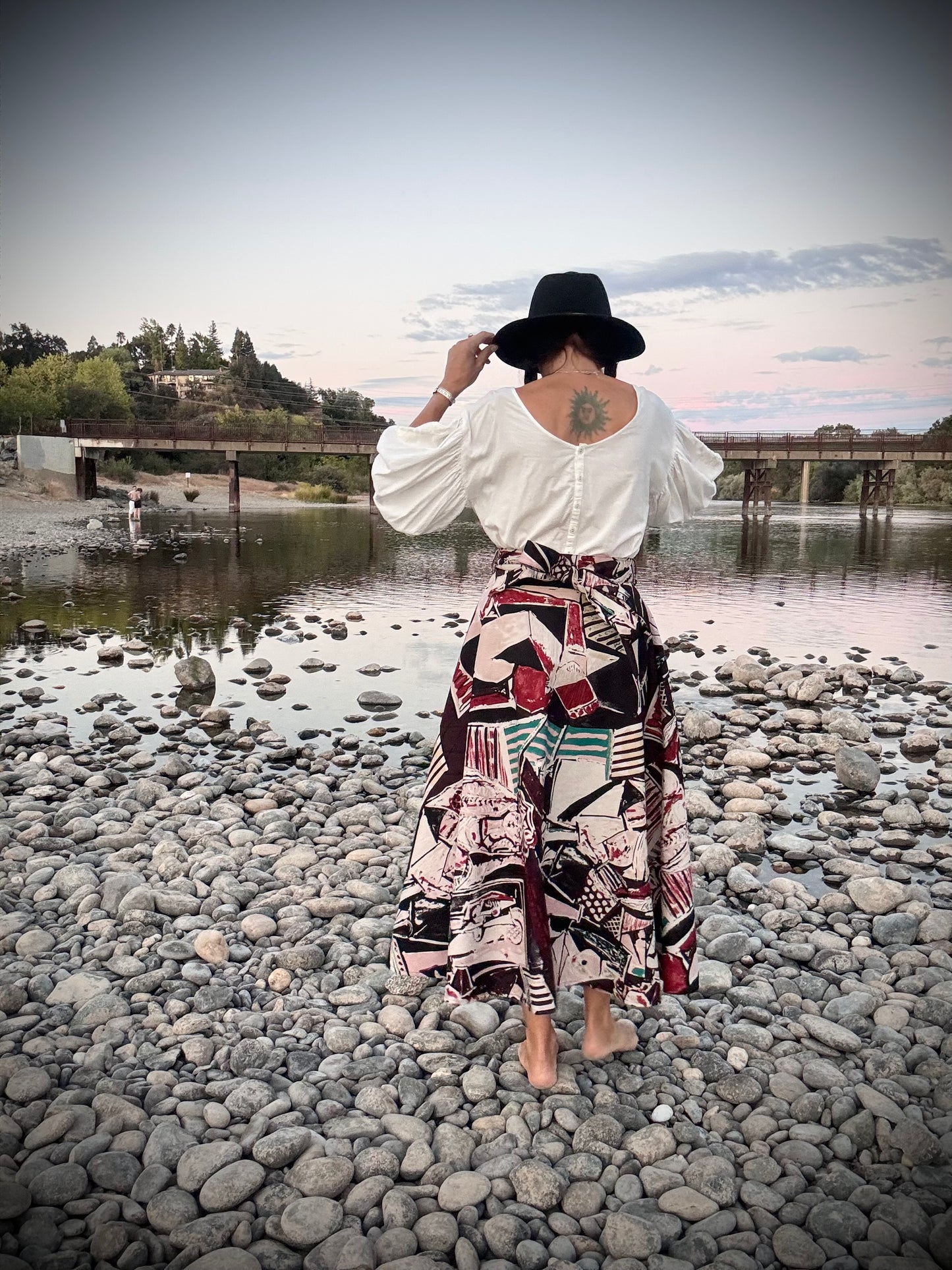 Elsie Wrap Skirt - Egyptian Abstract