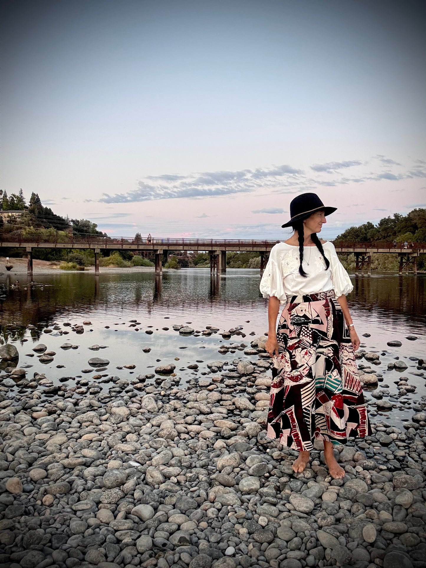 Elsie Wrap Skirt - Egyptian Abstract