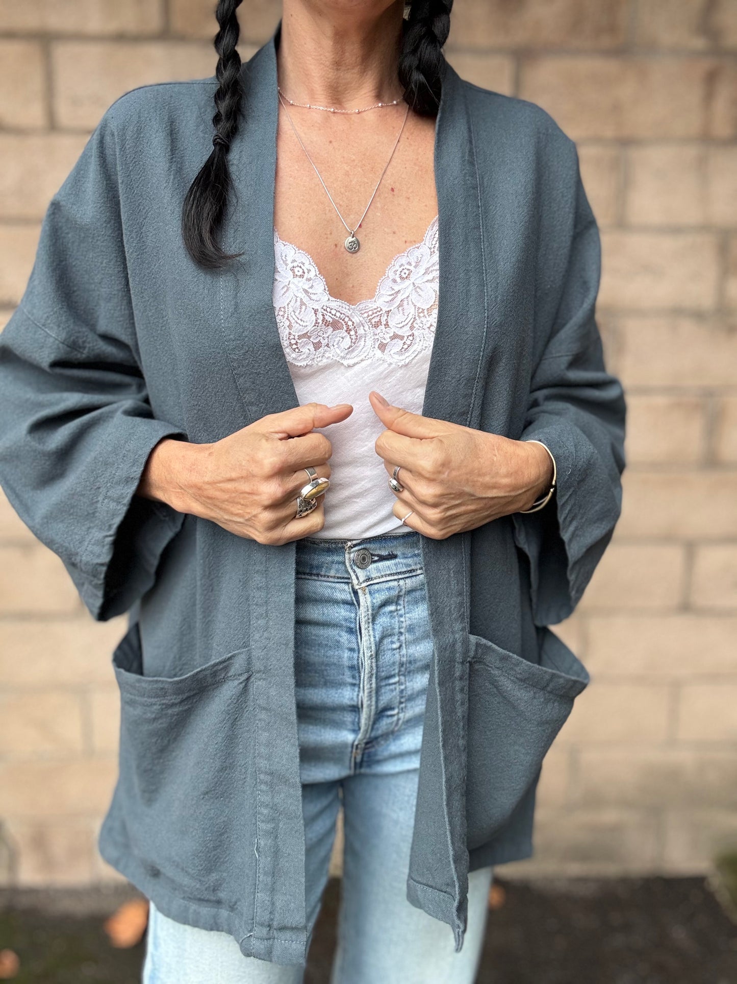 The 'Macie' Cardigan • Dusty Blue