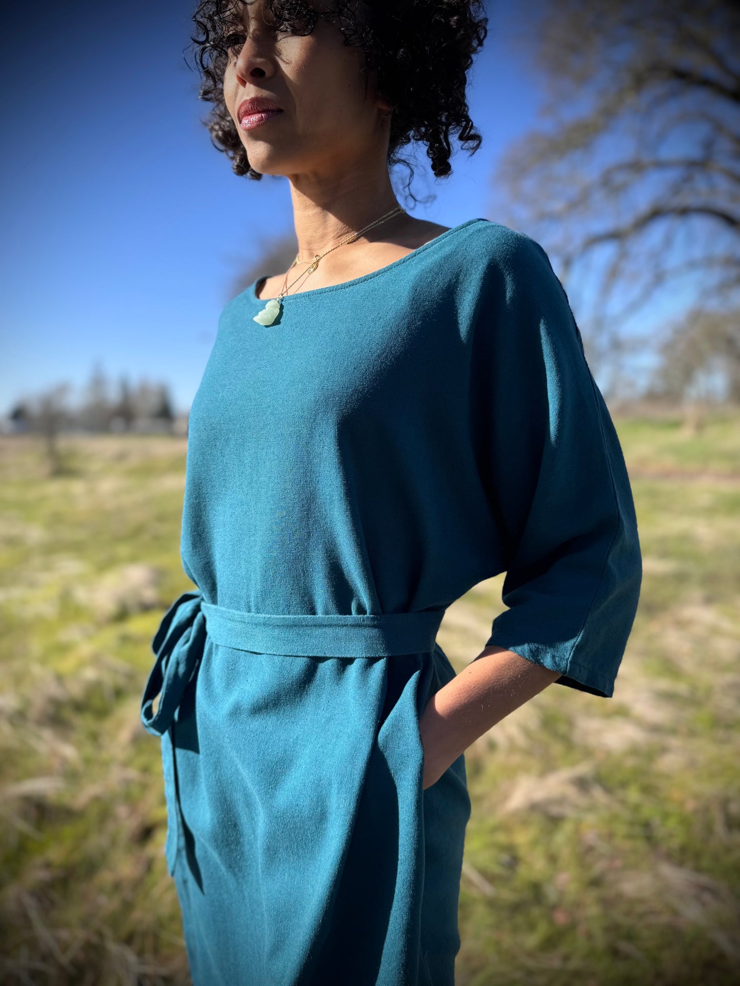 Dotty Tunic Dress in Teal