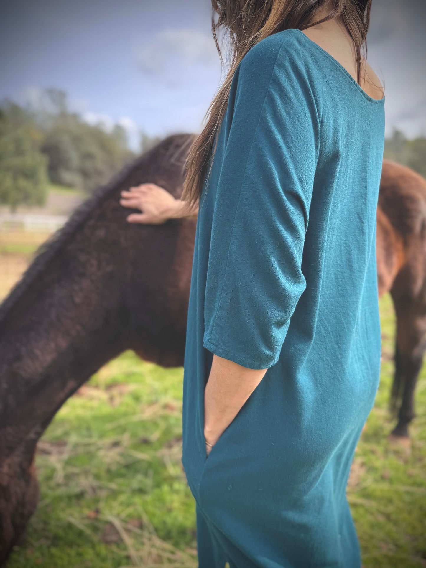 Dotty Tunic Dress in Teal