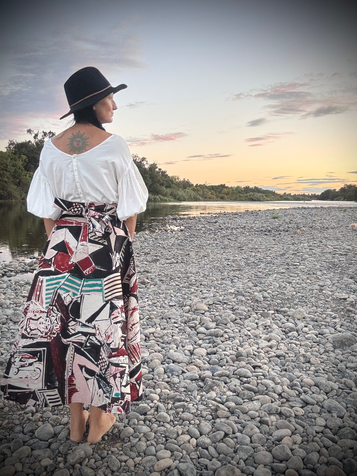 Elsie Wrap Skirt - Egyptian Abstract