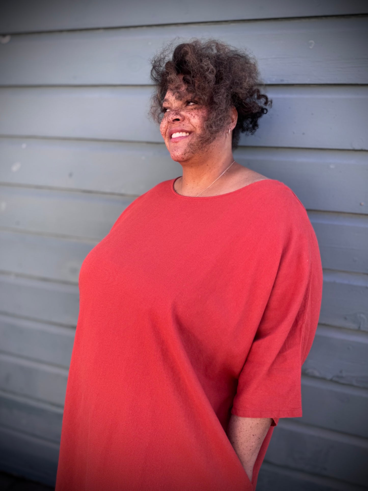 Dotty Tunic Dress in Rust