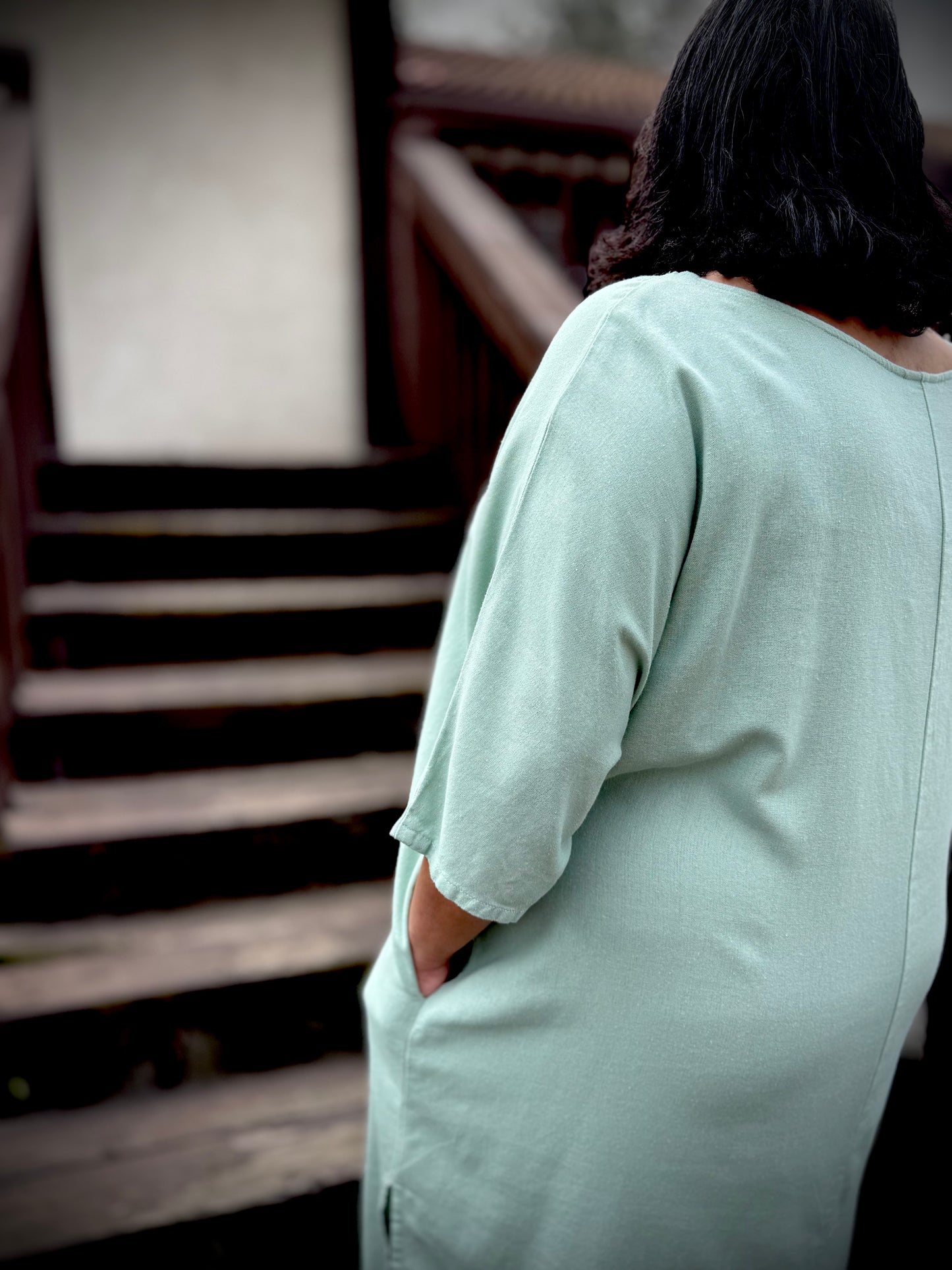 Dotty Tunic Dress in Seafoam