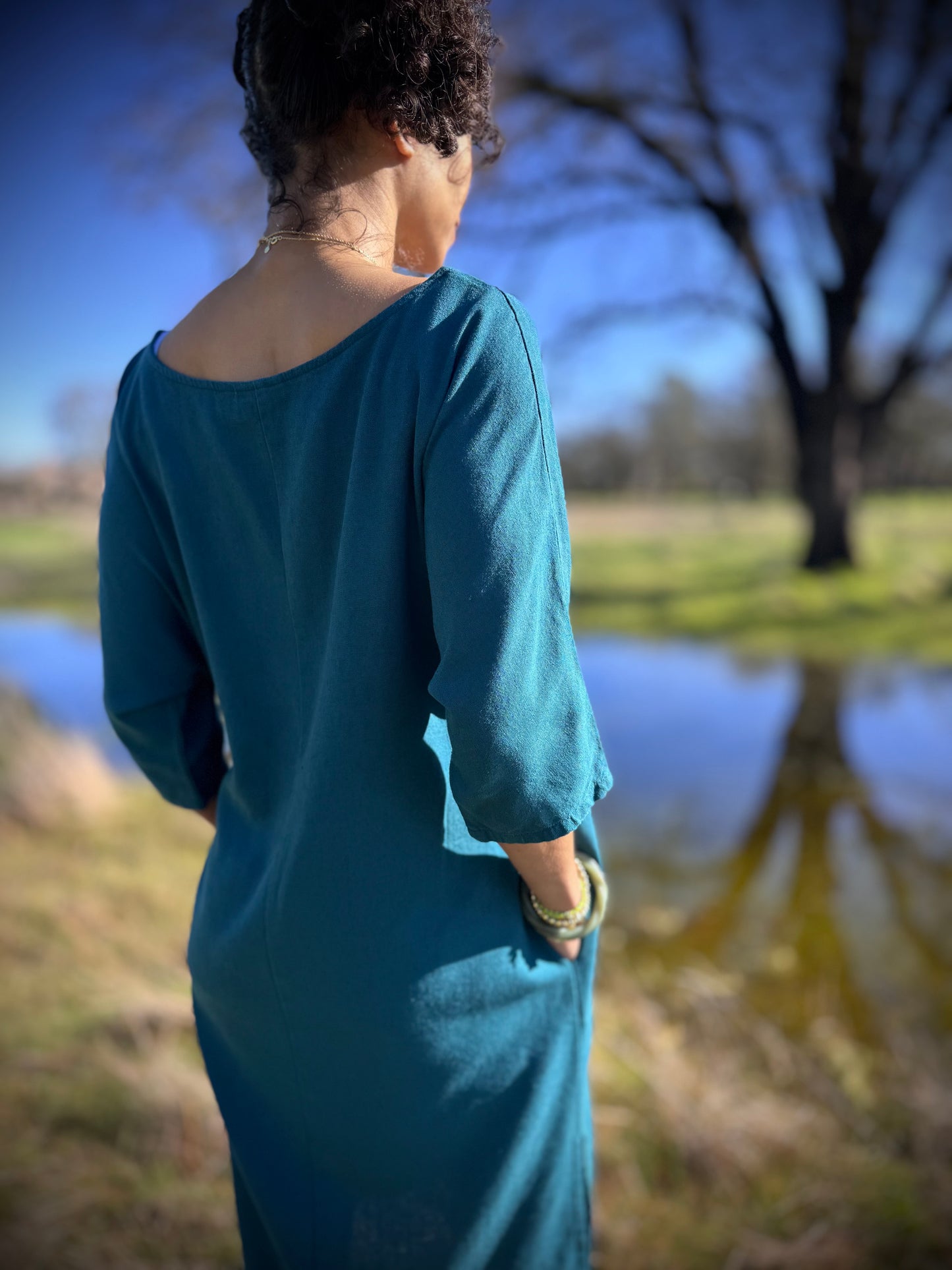Dotty Tunic Dress in Teal