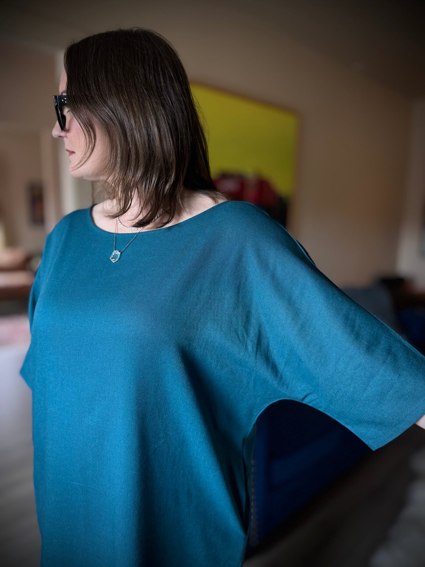 Dotty Tunic Dress in Teal