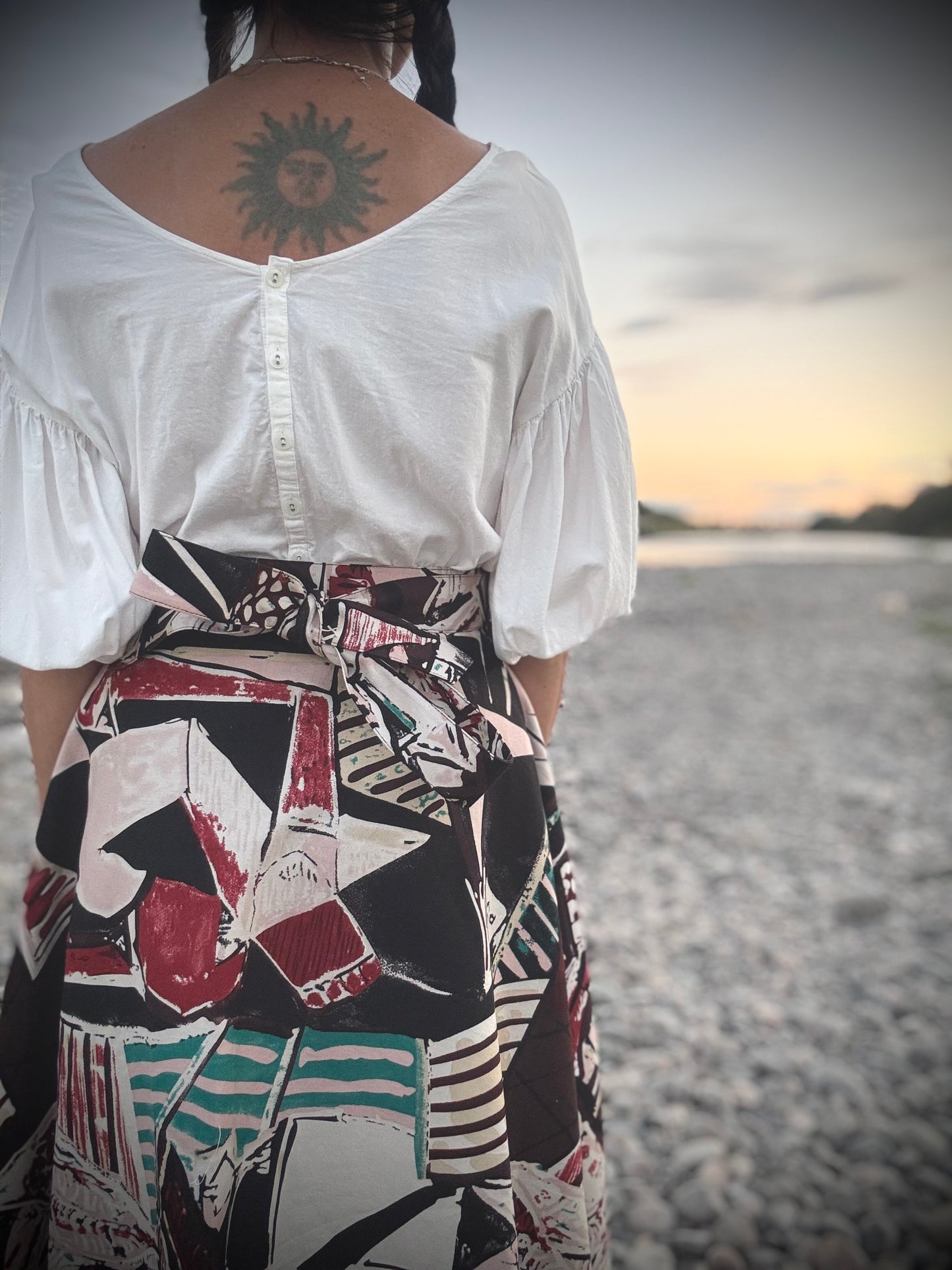 Elsie Wrap Skirt - Egyptian Abstract