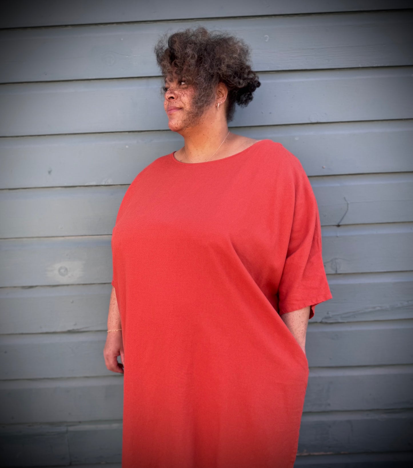 Dotty Tunic Dress in Rust