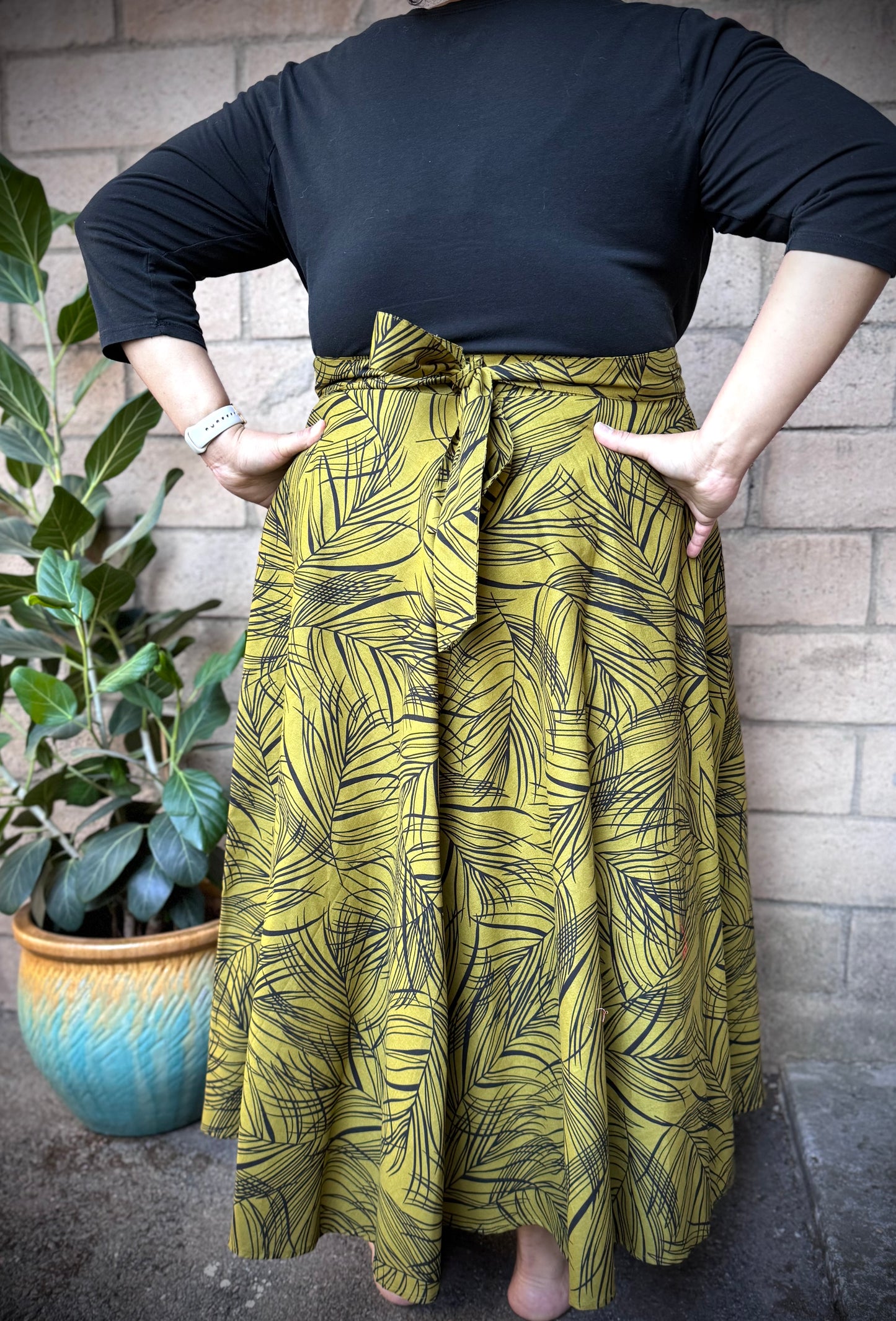 'ELSIE' Wrap Skirt in PALMS