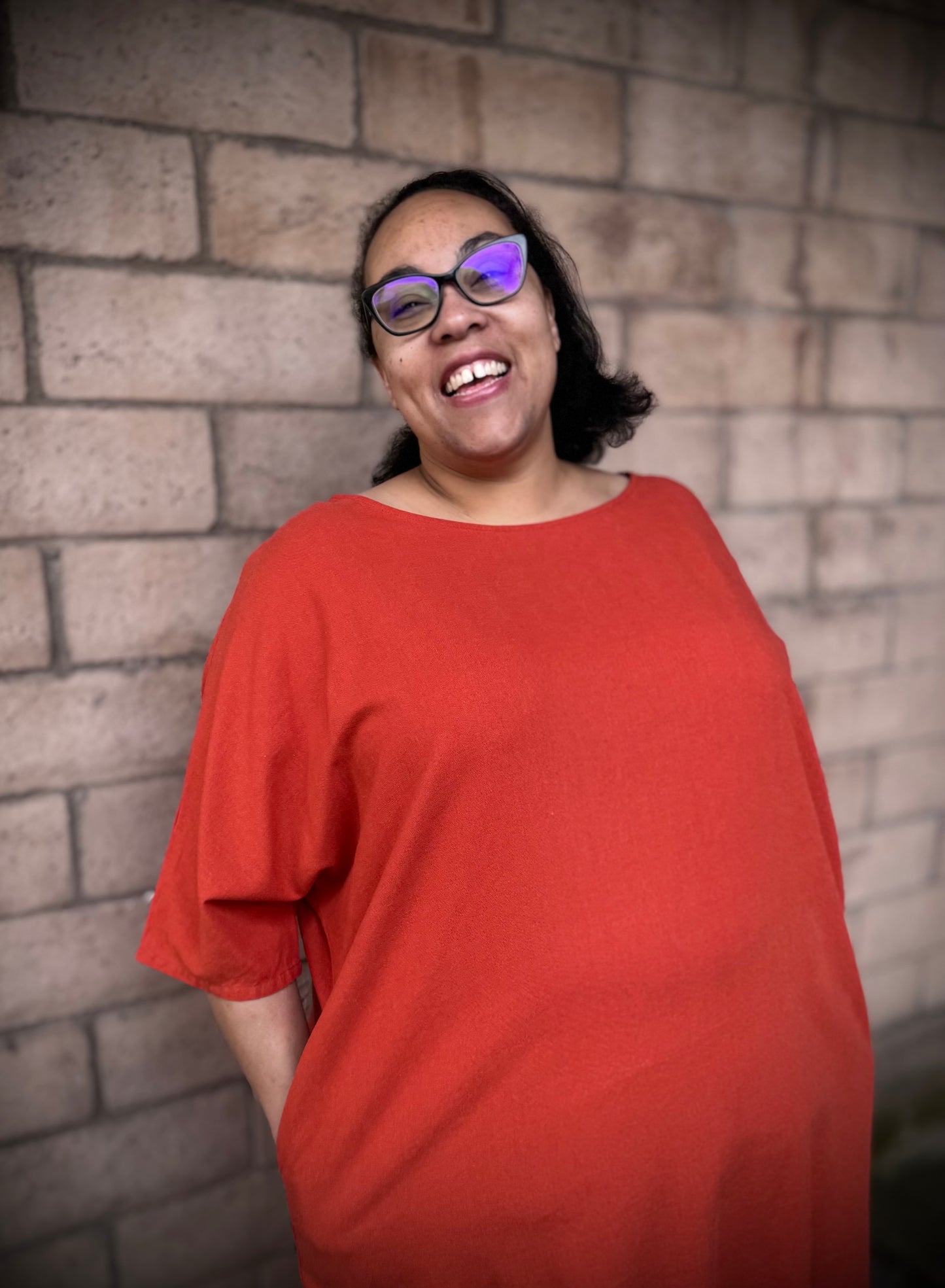 Dotty Tunic Dress in Rust