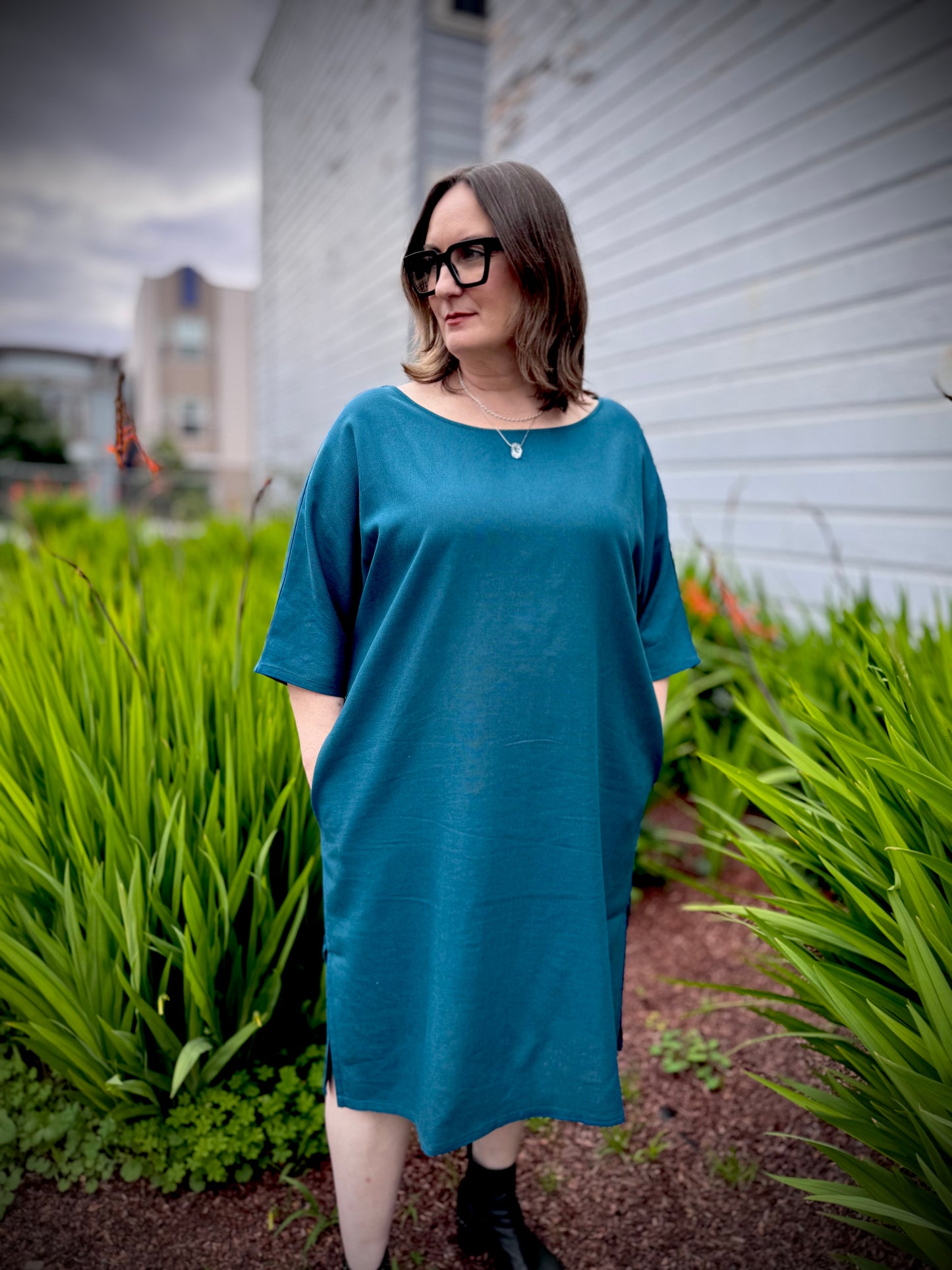 Dotty Tunic Dress in Teal