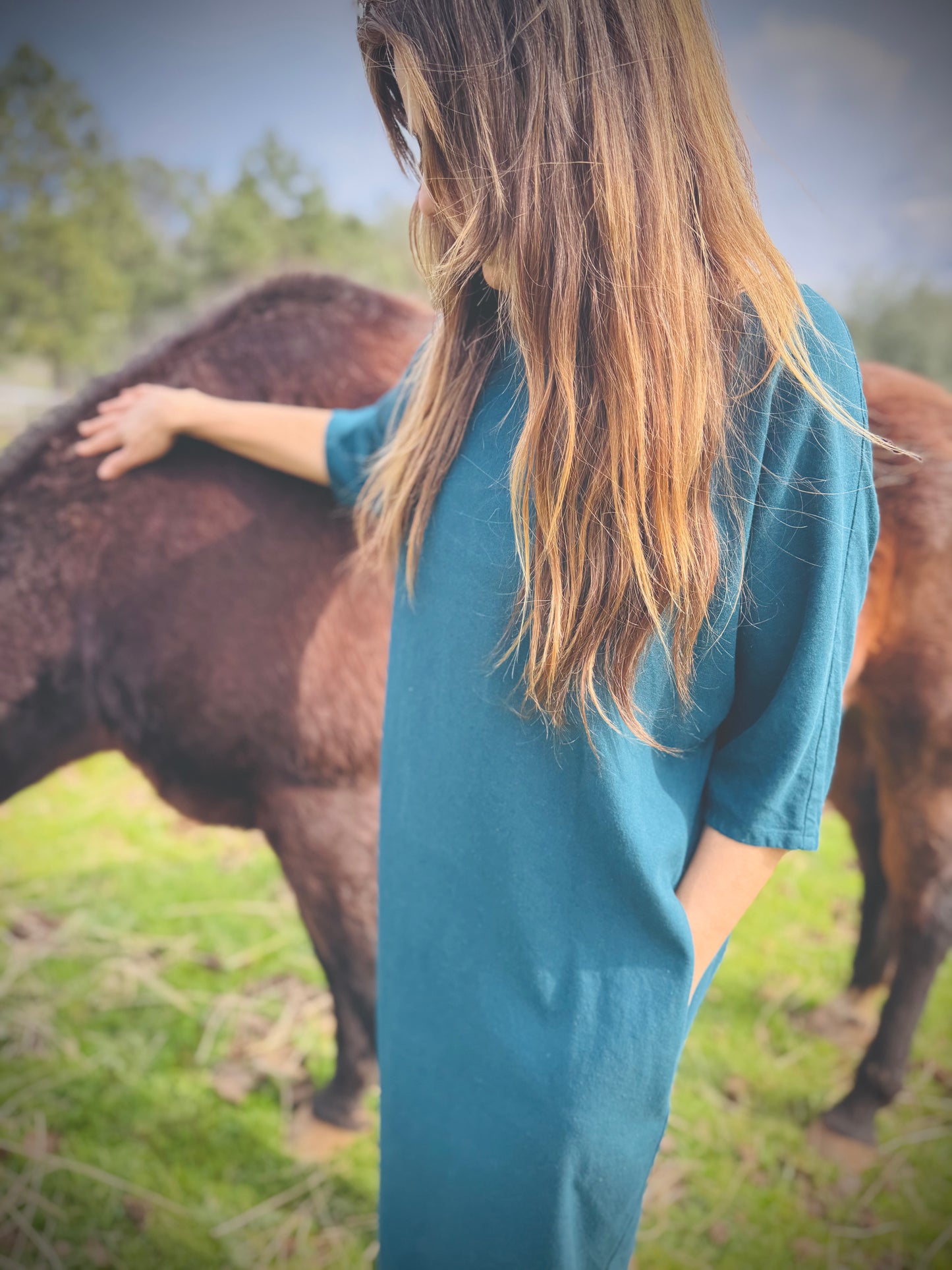 Dotty Tunic Dress in Teal