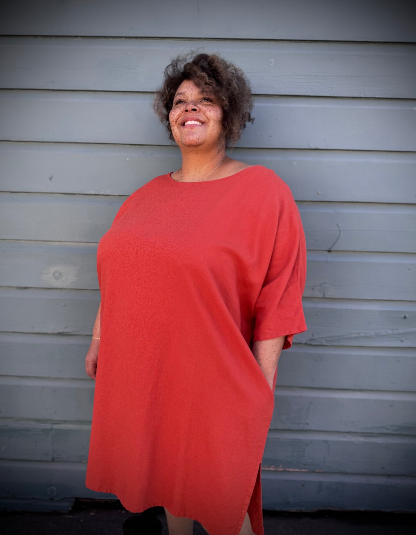 Dotty Tunic Dress in Rust
