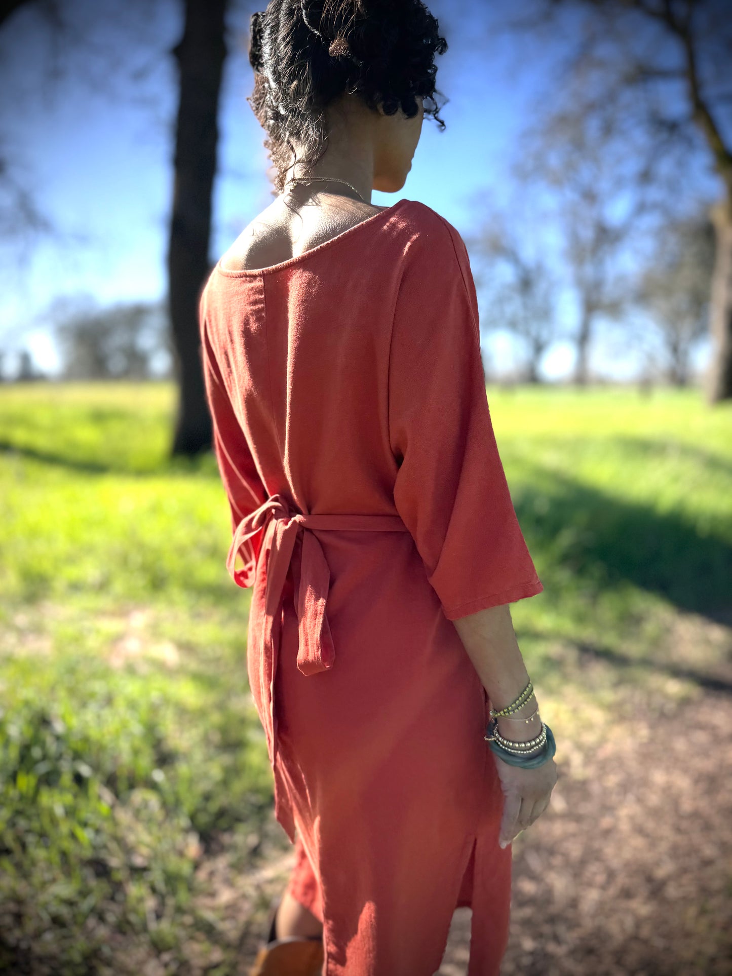 Dotty Tunic Dress in Rust