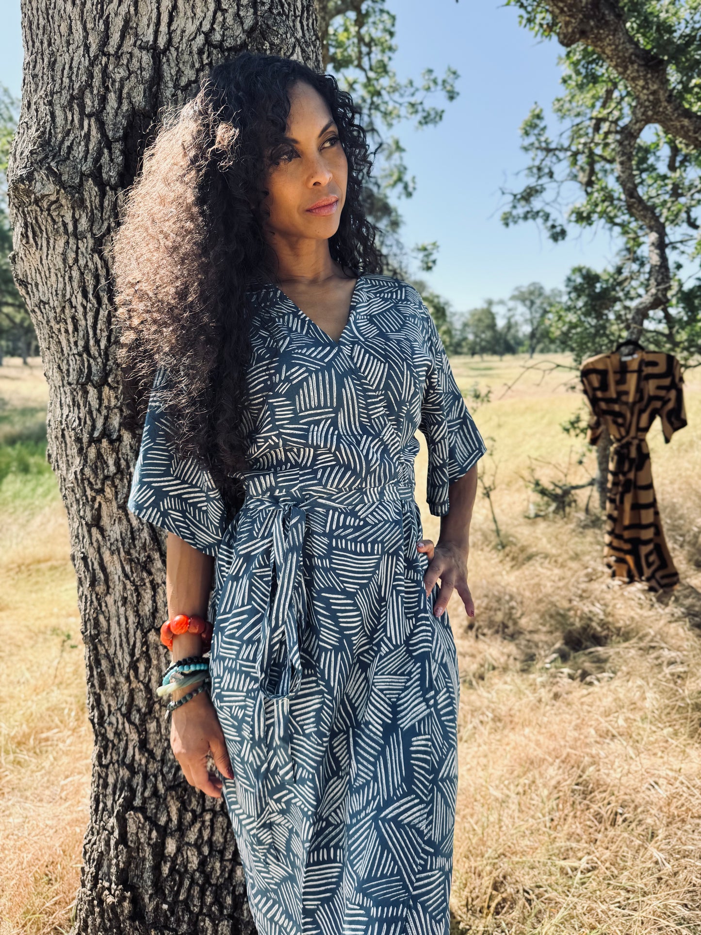 ‘Velma' Wrap Dress in THICKET