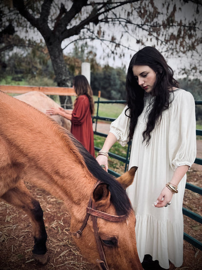Margaret Poet Dress in Natural