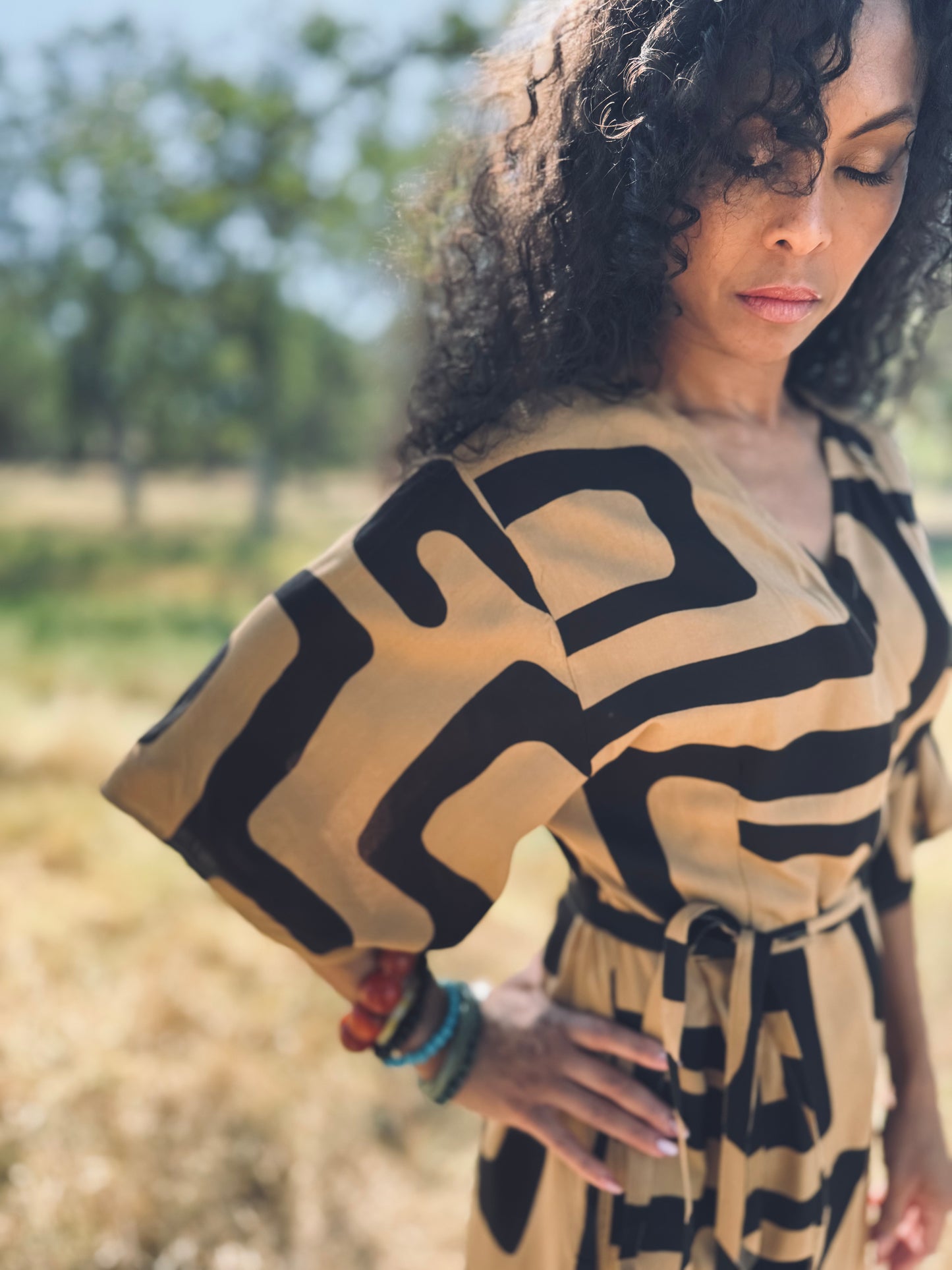 ‘Velma' Wrap Dress in MAZE
