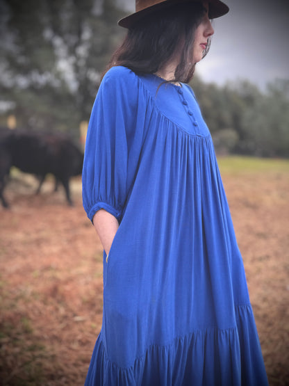 Margaret Poet Dress in Royal