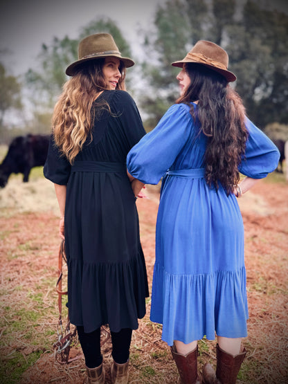 Margaret Poet Dress in Black