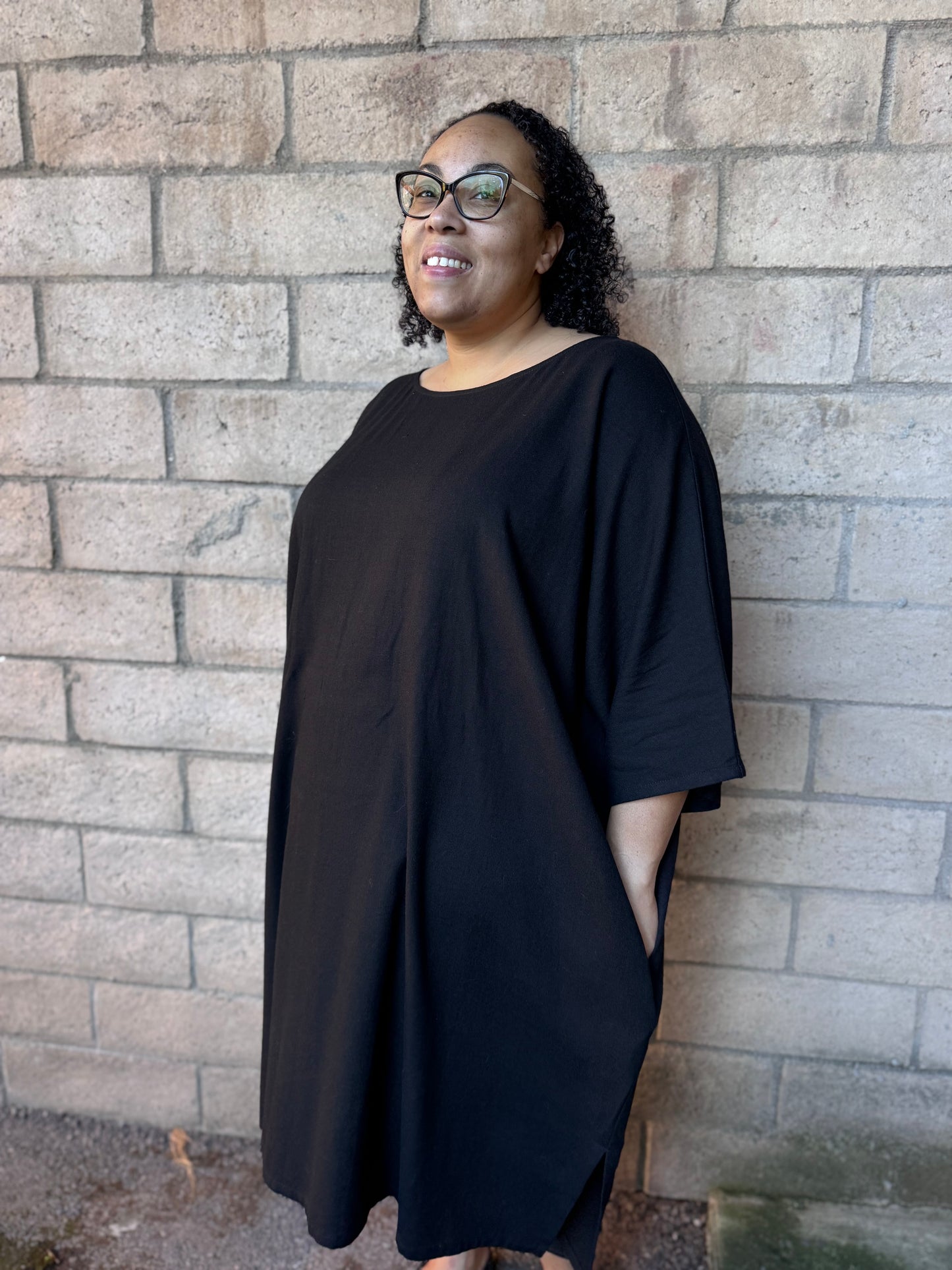 Dotty Tunic Dress in Black