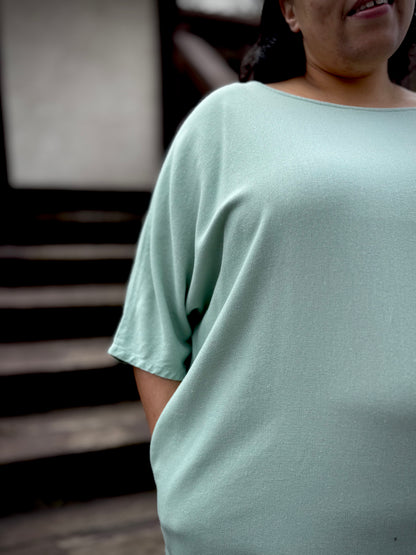 Dotty Tunic Dress in Seafoam