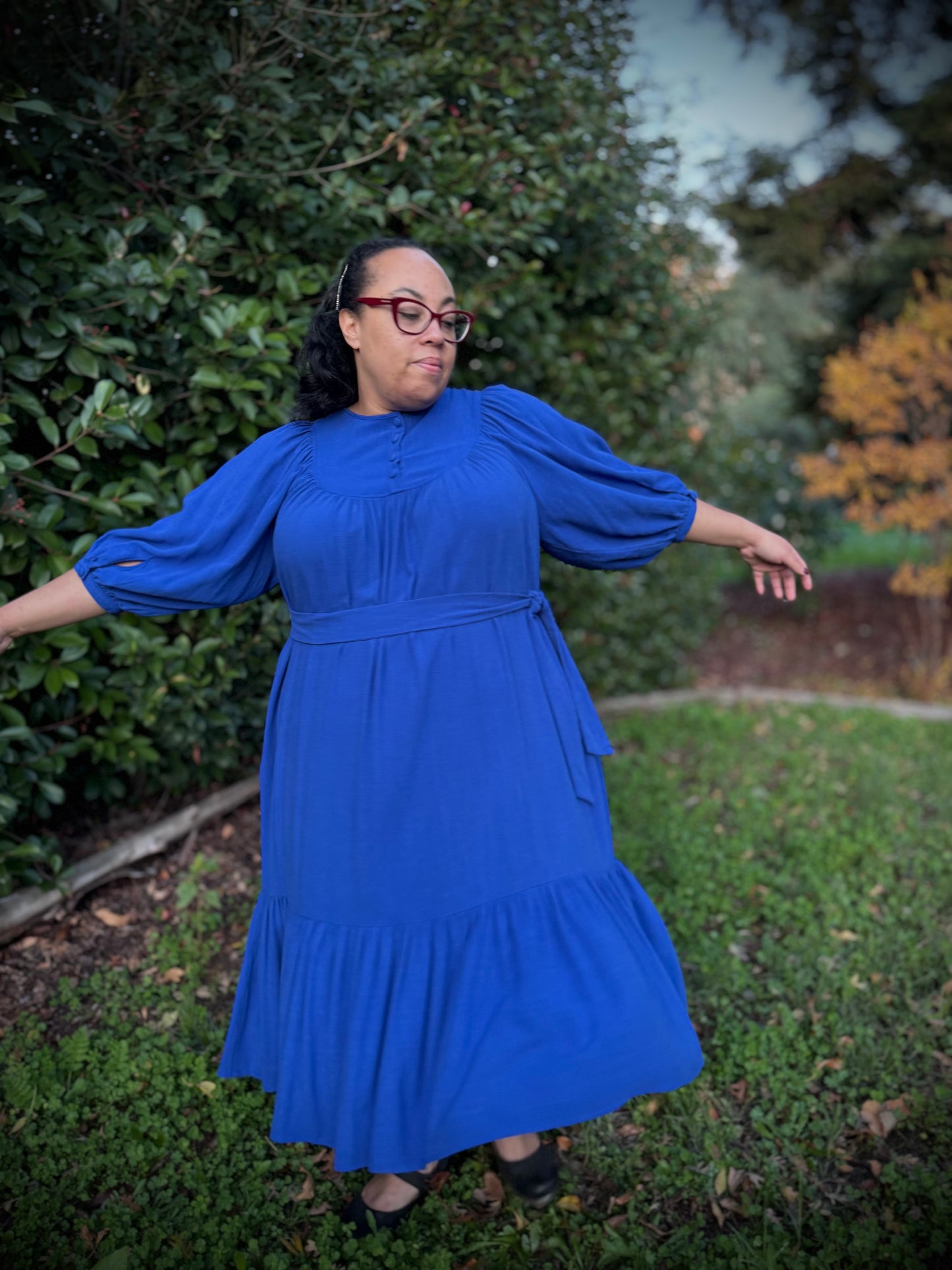 Margaret Poet Dress in Royal