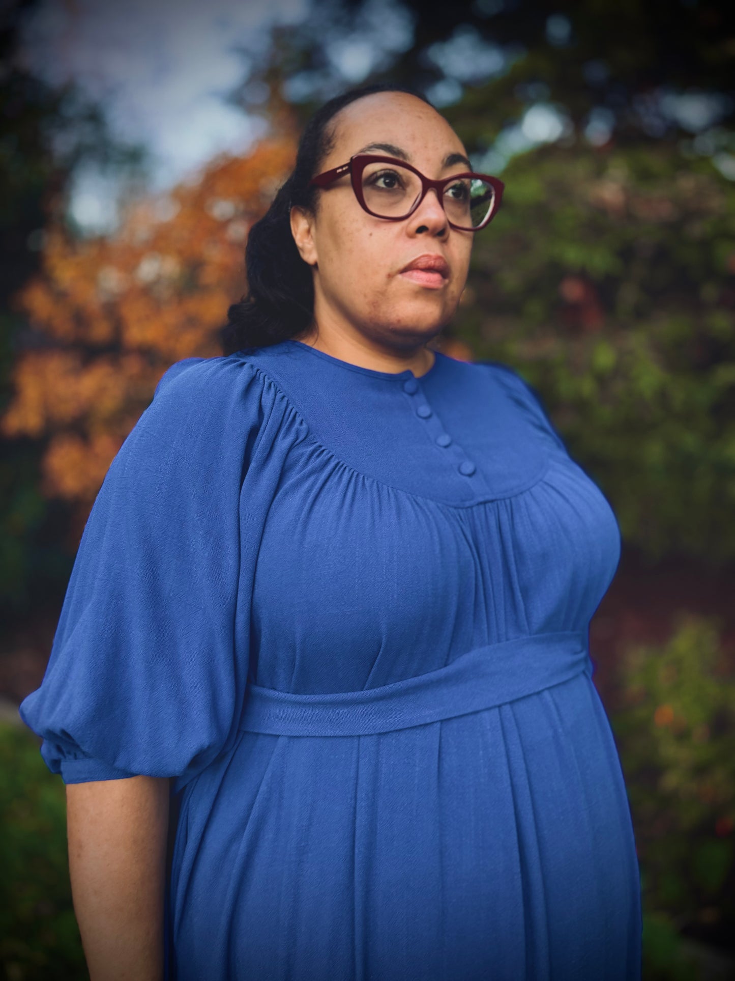 Margaret Poet Dress in Royal