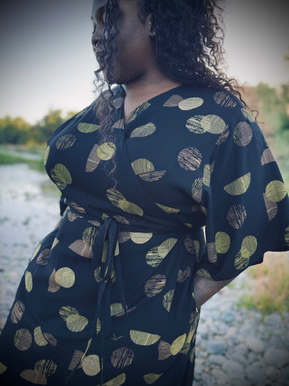 ‘Velma' Wrap Dress in ORBIT