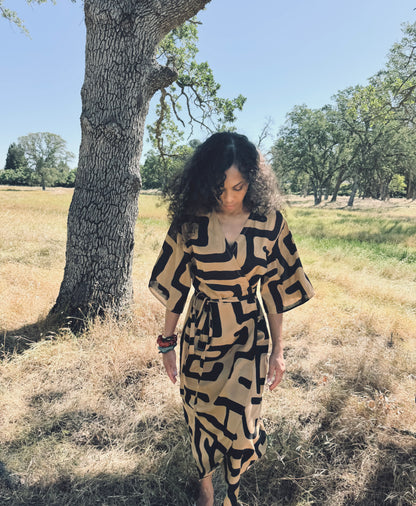 ‘Velma' Wrap Dress in MAZE