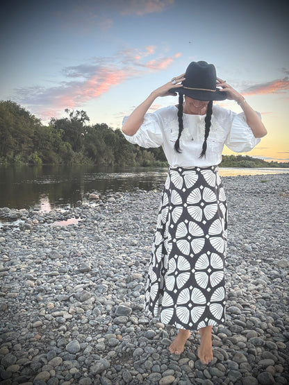 Elsie Wrap Skirt - Flora Abstract