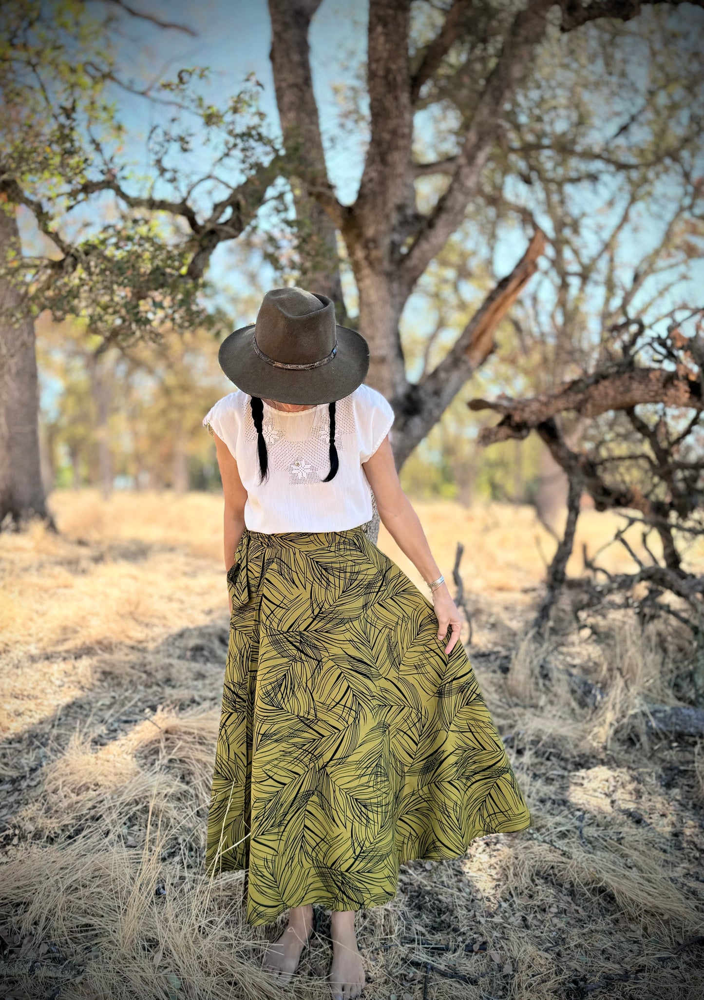 'ELSIE' Wrap Skirt in PALMS