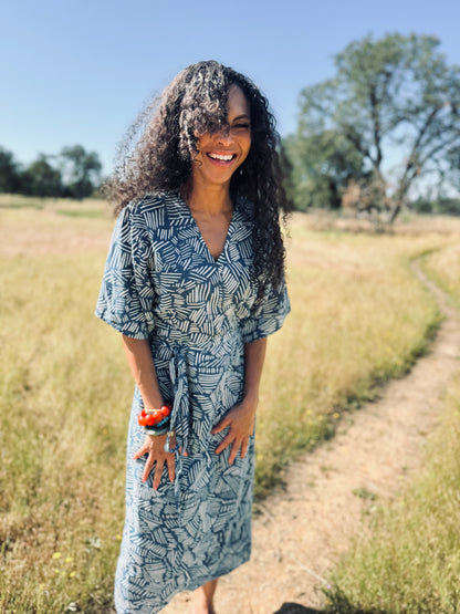 ‘Velma' Wrap Dress in THICKET