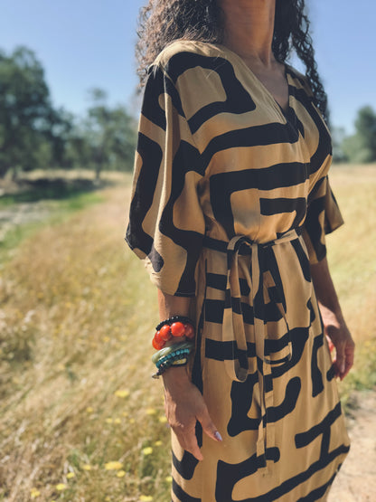 ‘Velma' Wrap Dress in MAZE
