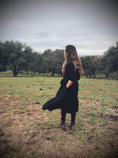 Margaret Poet Dress in Black