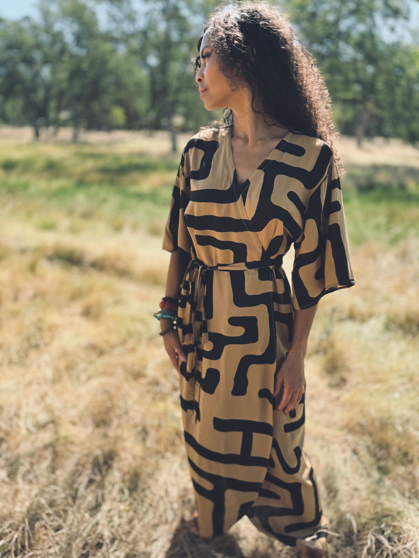 ‘Velma' Wrap Dress in MAZE