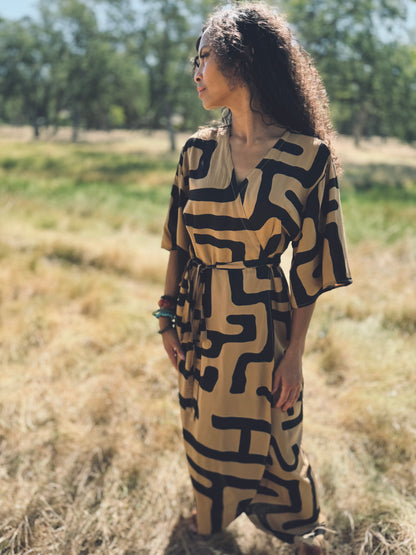 ‘Velma' Wrap Dress in MAZE