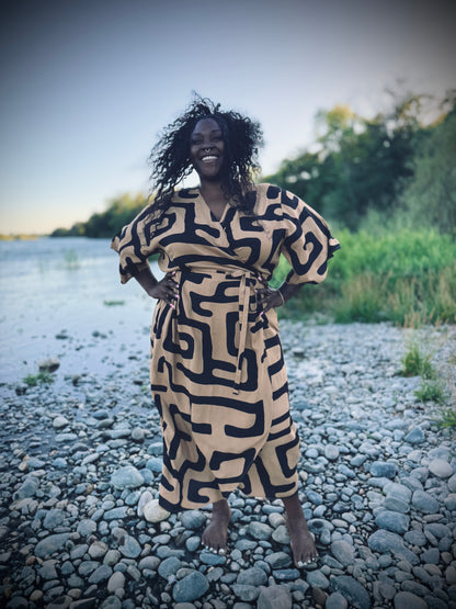 ‘Velma' Wrap Dress in MAZE