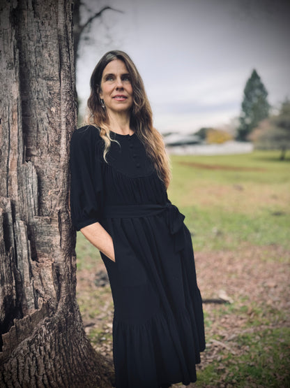Margaret Poet Dress in Black