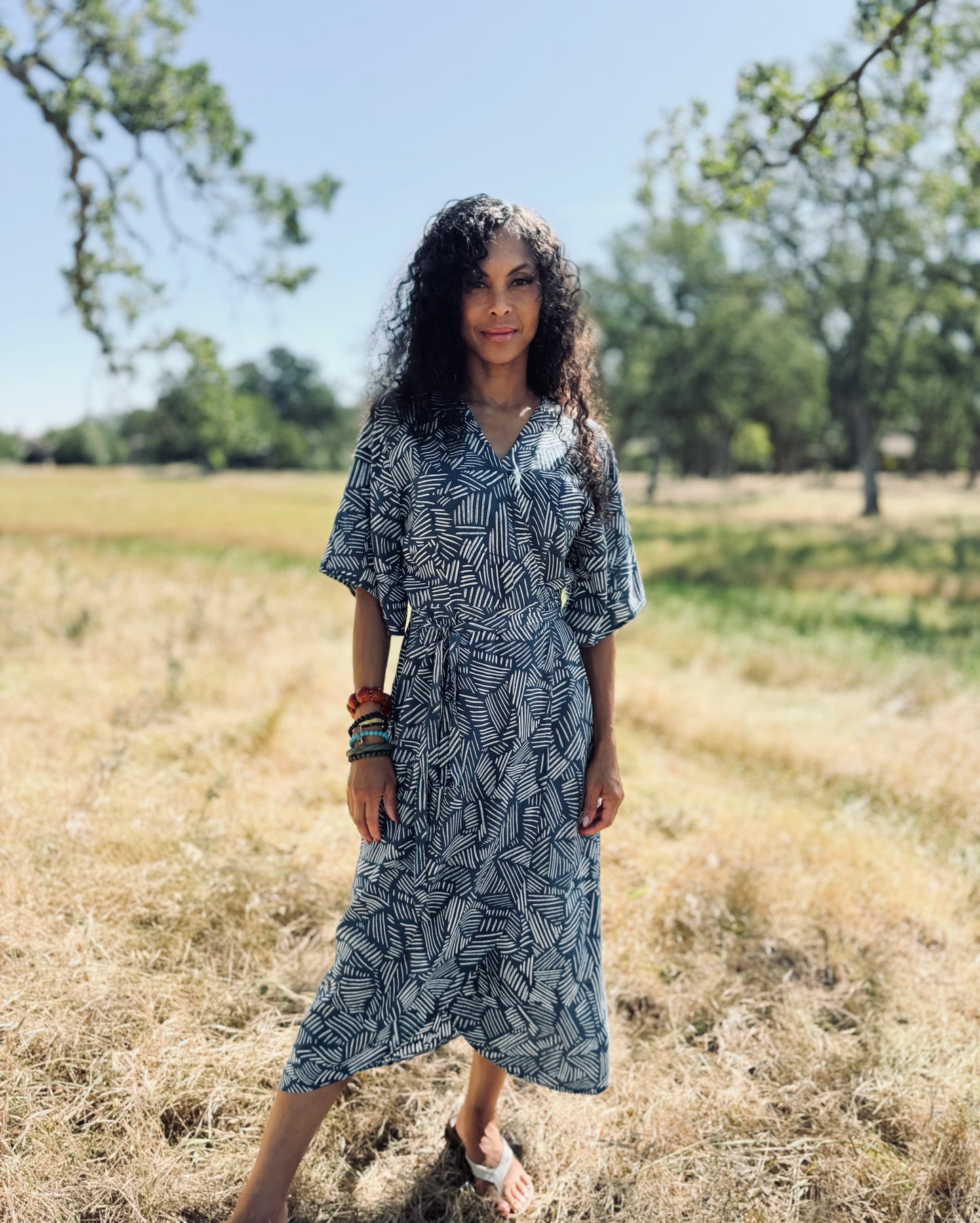 ‘Velma' Wrap Dress in THICKET