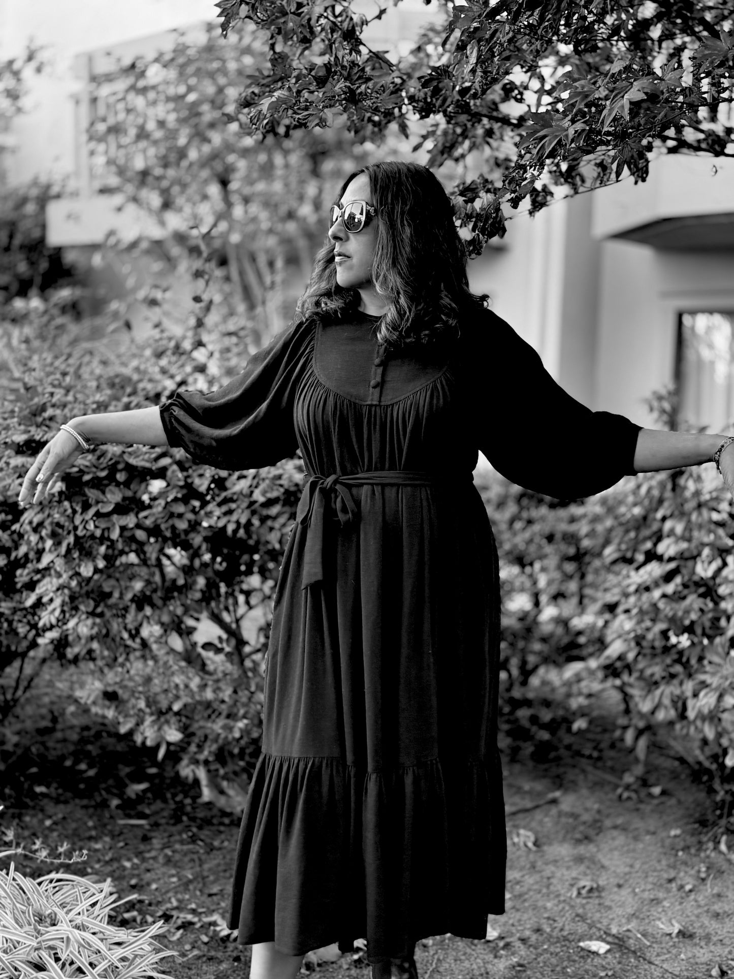 Margaret Poet Dress in Black