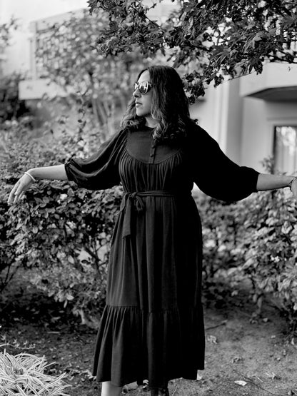 Margaret Poet Dress in Black