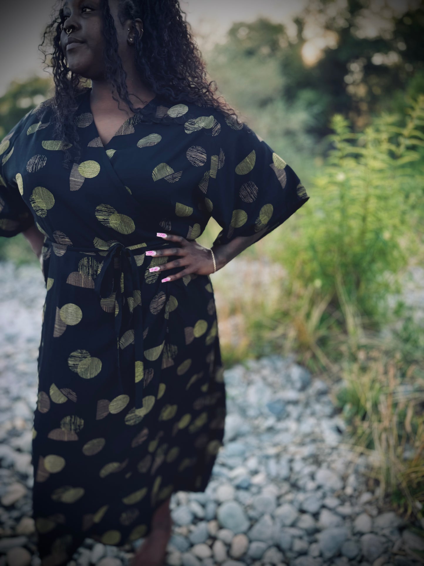 ‘Velma' Wrap Dress in ORBIT