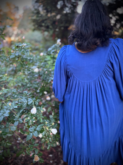 Margaret Poet Dress in Royal