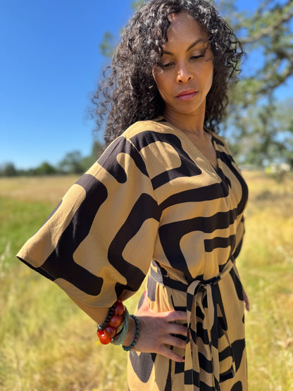 ‘Velma' Wrap Dress in MAZE