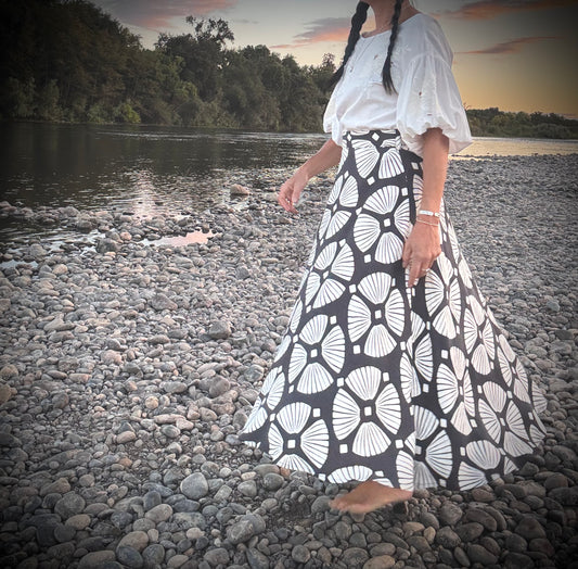Elsie Wrap Skirt - Flora Abstract