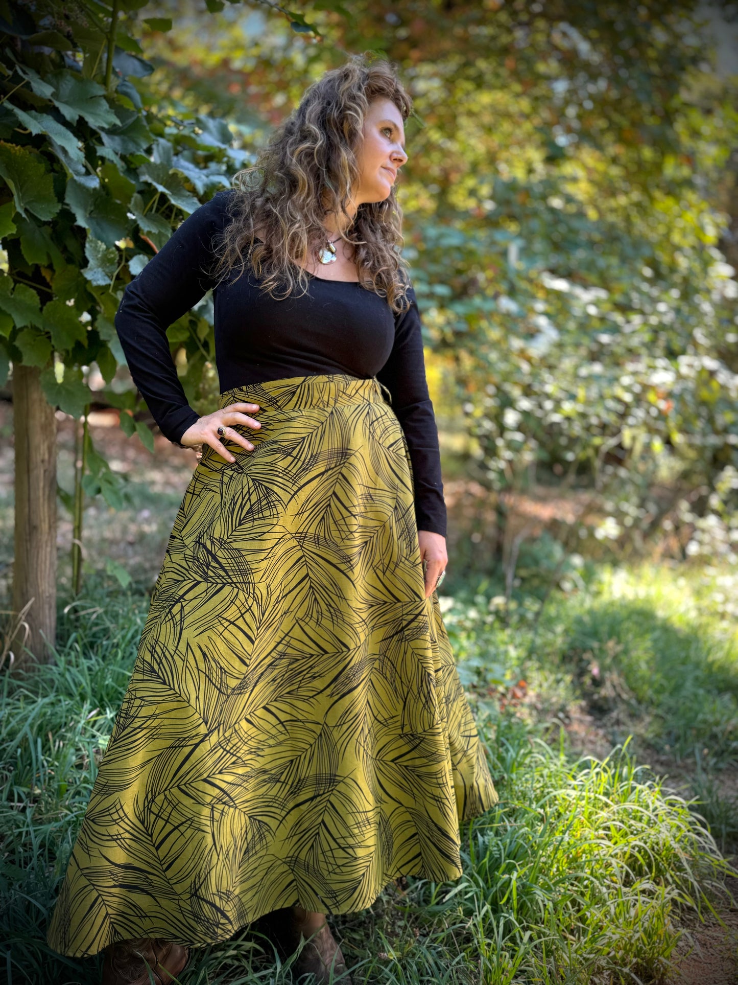 'ELSIE' Wrap Skirt in PALMS